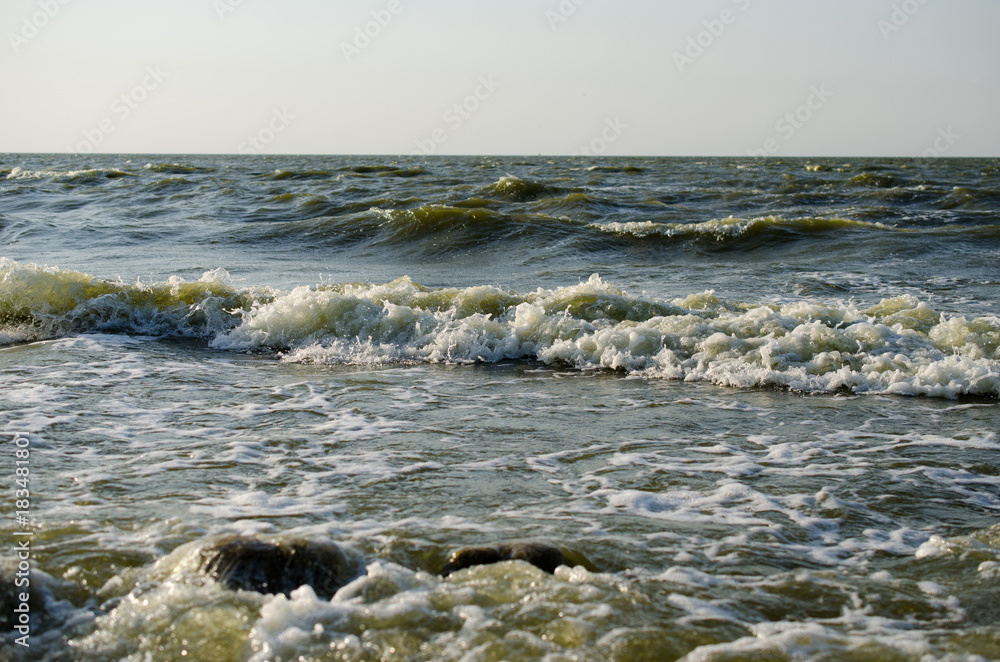 waves break on the coast