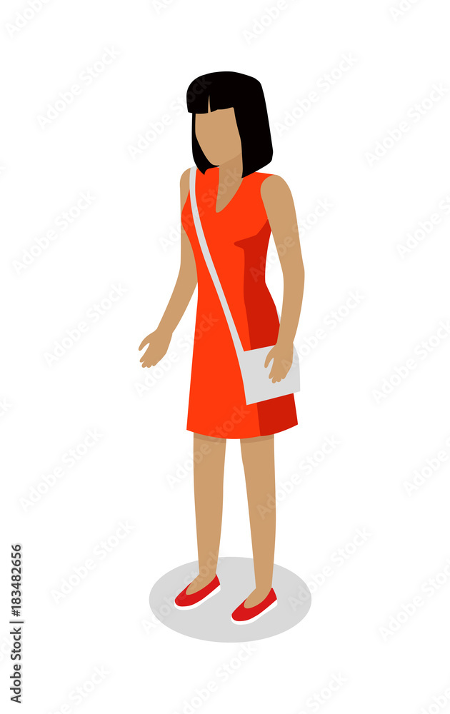 Female Faceless Cartoon Character Illustration Female Faceless Cartoon Character Illustration