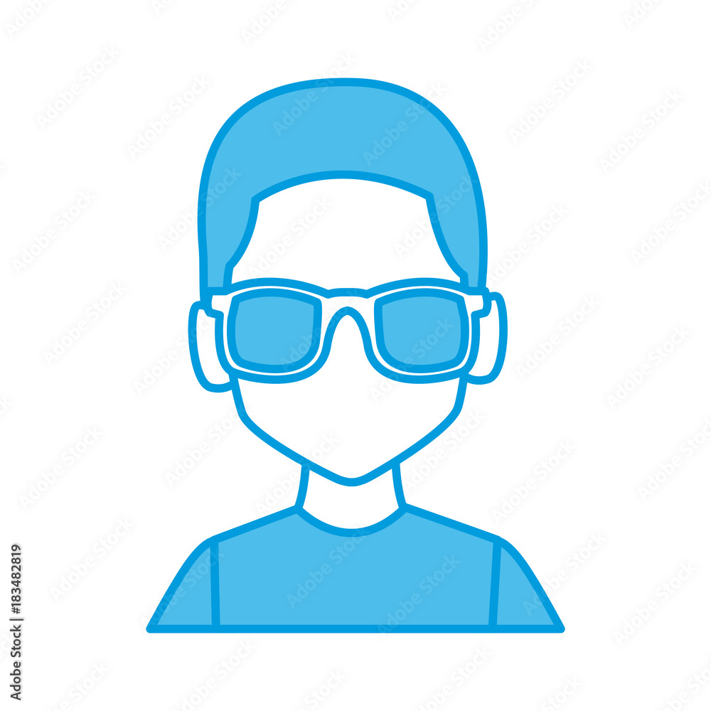 Man with sunglasses profile icon vector illustration graphic design Man with sunglasses profile icon vector illustration graphic design