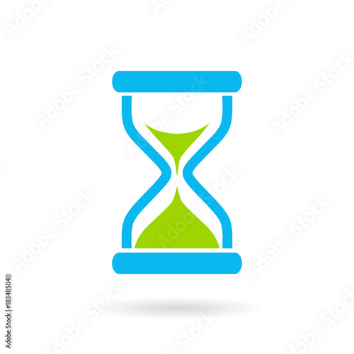 Blue hourglass vector icon