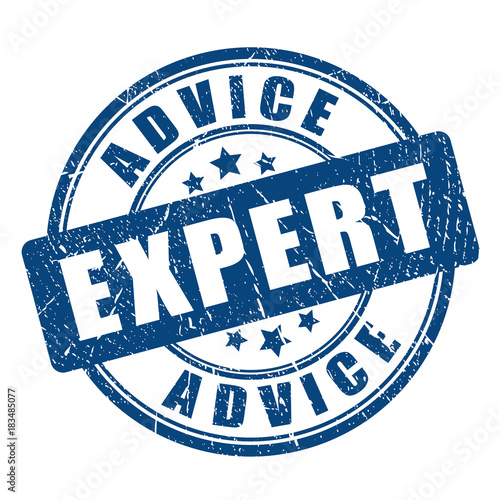 Expert advice rubber vector stamp