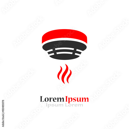 Fire safety logo with smoke detector