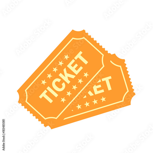 Gold raffle vector ticket illustration