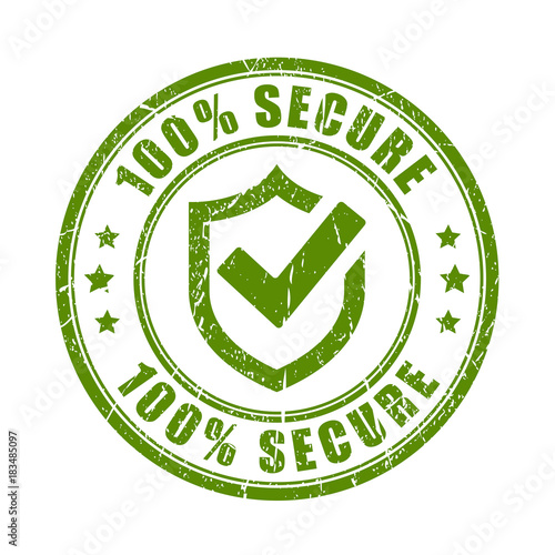 Green secure rubber stamp