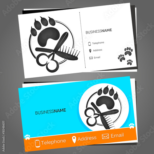 Business card for a hairdresser for pets