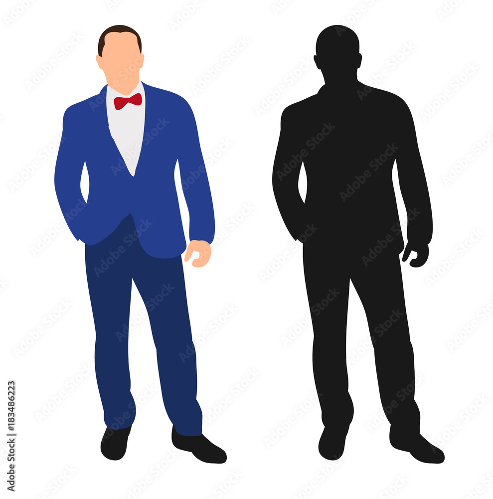 isolated, male business without face, flat style isolated, male business without face, flat style