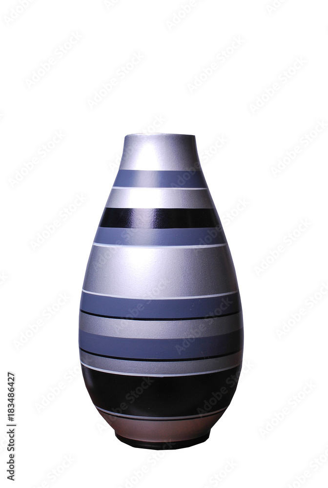 Modern vase with beautiful patterns isolated on white background Modern vase with beautiful patterns isolated on white background