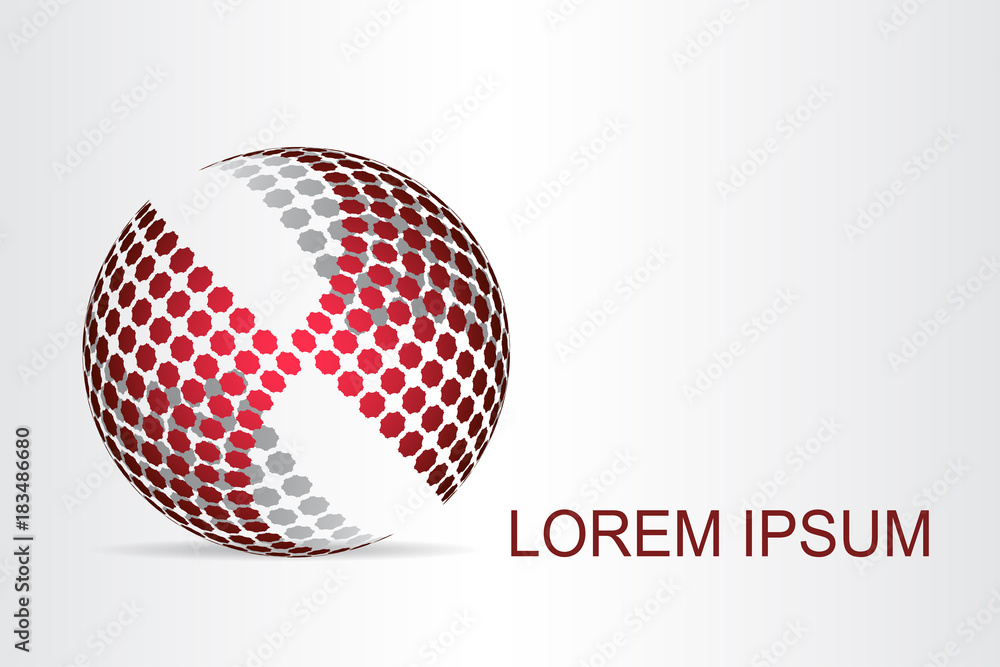 Logo stylized spherical surface with abstract shapes Logo stylized spherical surface with abstract shapes