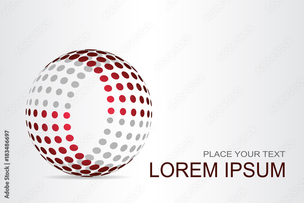 Logo stylized spherical surface with abstract shapes Logo stylized spherical surface with abstract shapes