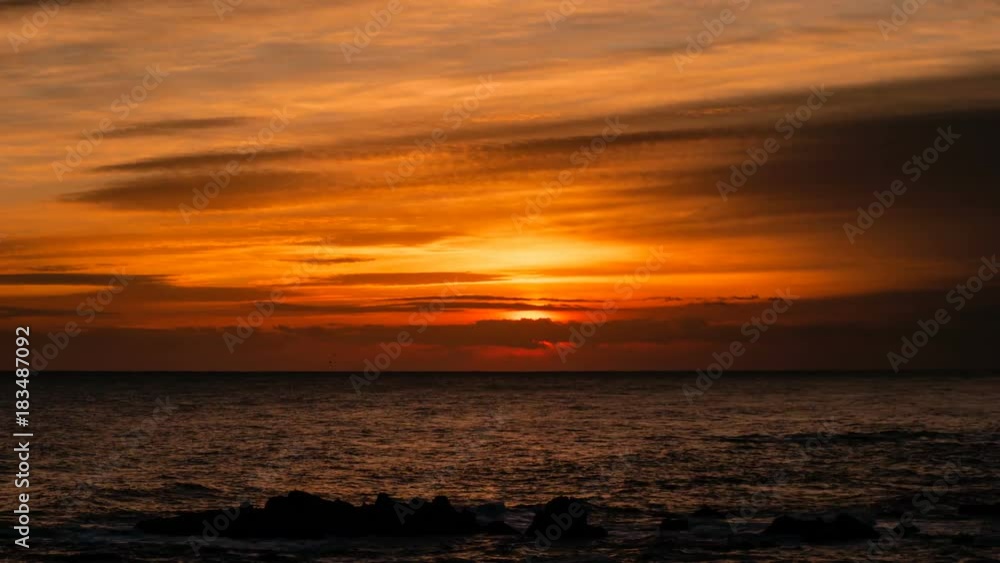 A beautiful view of the sea rising from the sea to the clouds in time laps A beautiful view of the sea rising from the sea to the clouds in time laps