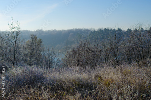 winter landscape in the early morning