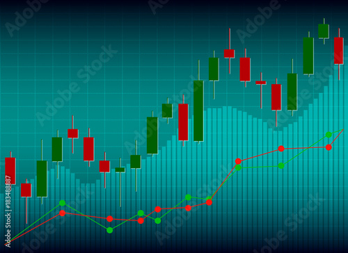 Candle stick graph chart of stock market investment trading, Stock exchange concept