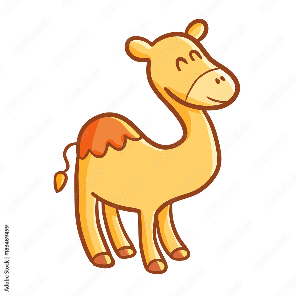 Funny camel desert animal smiling happily - vector. Funny camel desert animal smiling happily - vector.