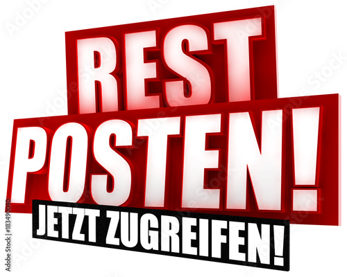 Restposten! Button, icon photo