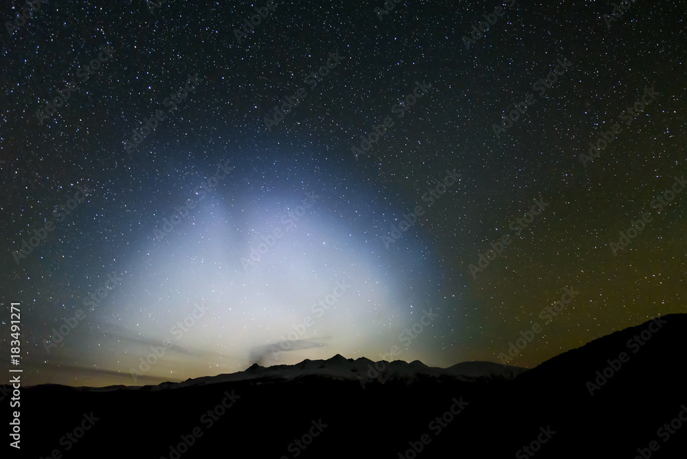halo star mountain night ufo sky
