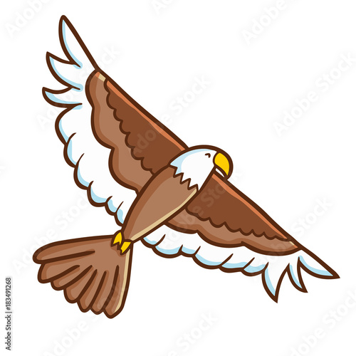 Great and cool brown eagle flying - vector.