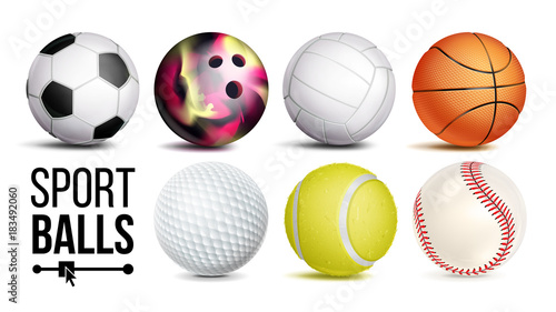 Sport Balls Set Vector. Isolated Illustration