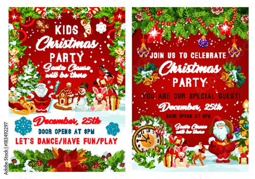 Christmas party and New Year holiday invitation