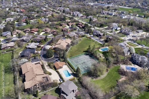 Aerial View of Suburban Neighborhood photo