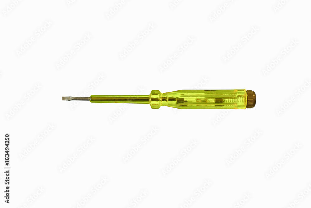 Fototapeta premium Yellow Screwdriver Isolated on White Background