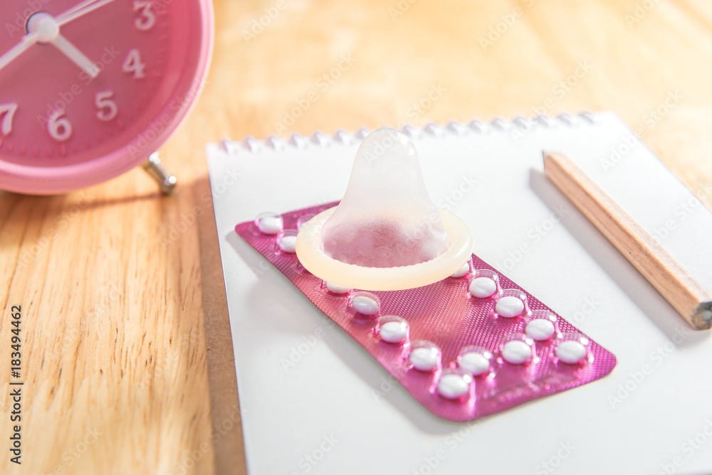 Contraceptive pill or Birth control pill with condom