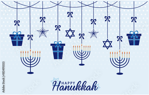 Happy Hanukkah card. vector illustration.