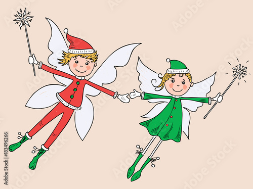 Couple of the joy winter elves