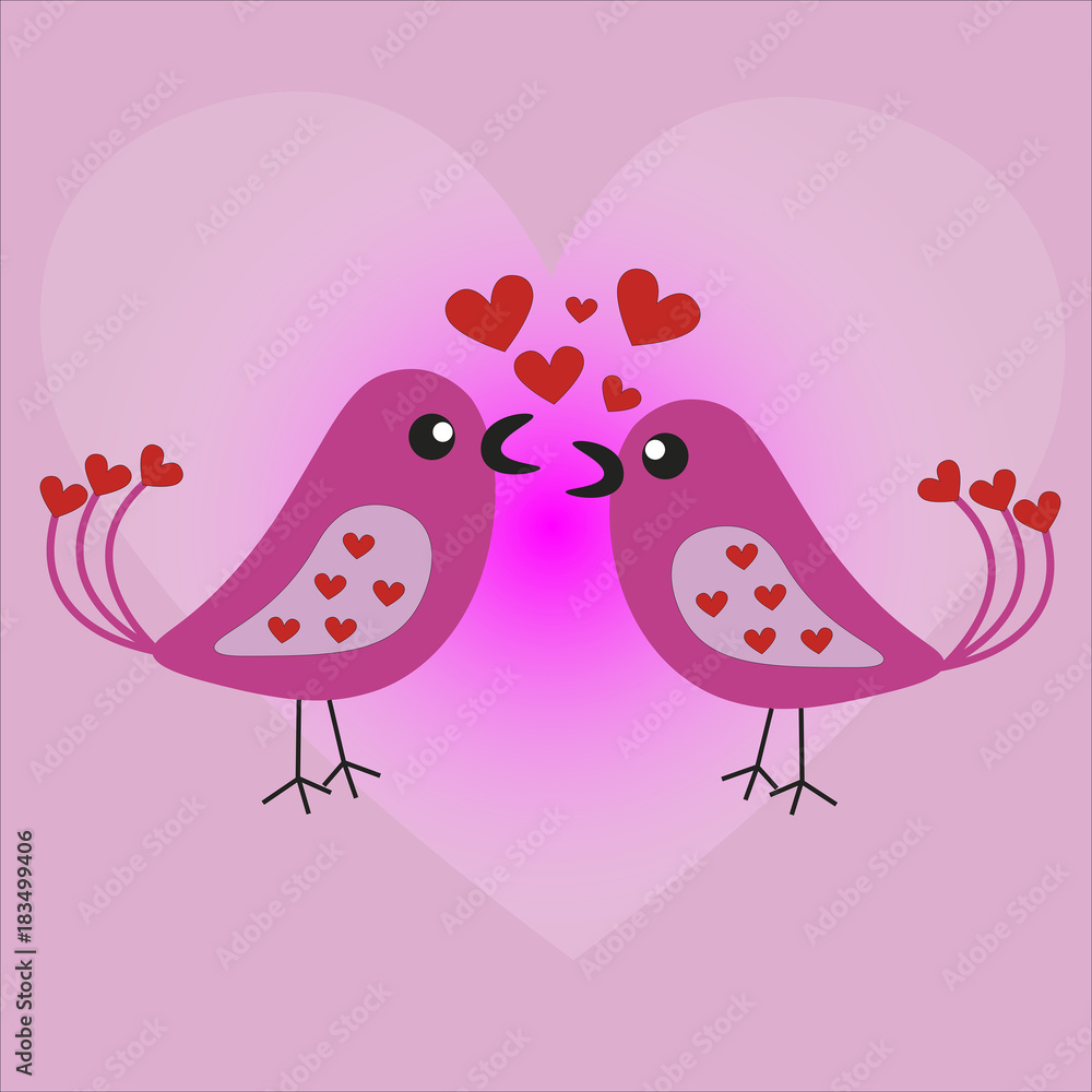 Two birds in love. Two birds in love.