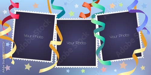 Collage of photo frames vector illustration