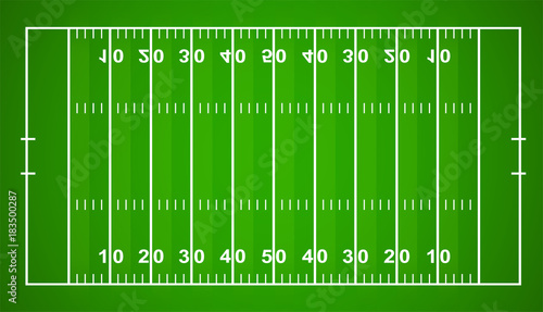 American Football Field. Textured Grass American Football Field - stock vector.