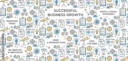 Successful Business Growth Vector Illustration 