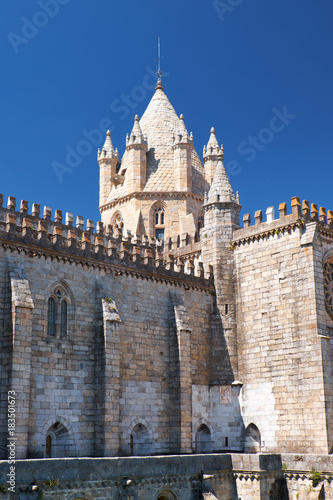 Lantern-tower over the crossing of Cathedral (Se) of Evora. Portugal