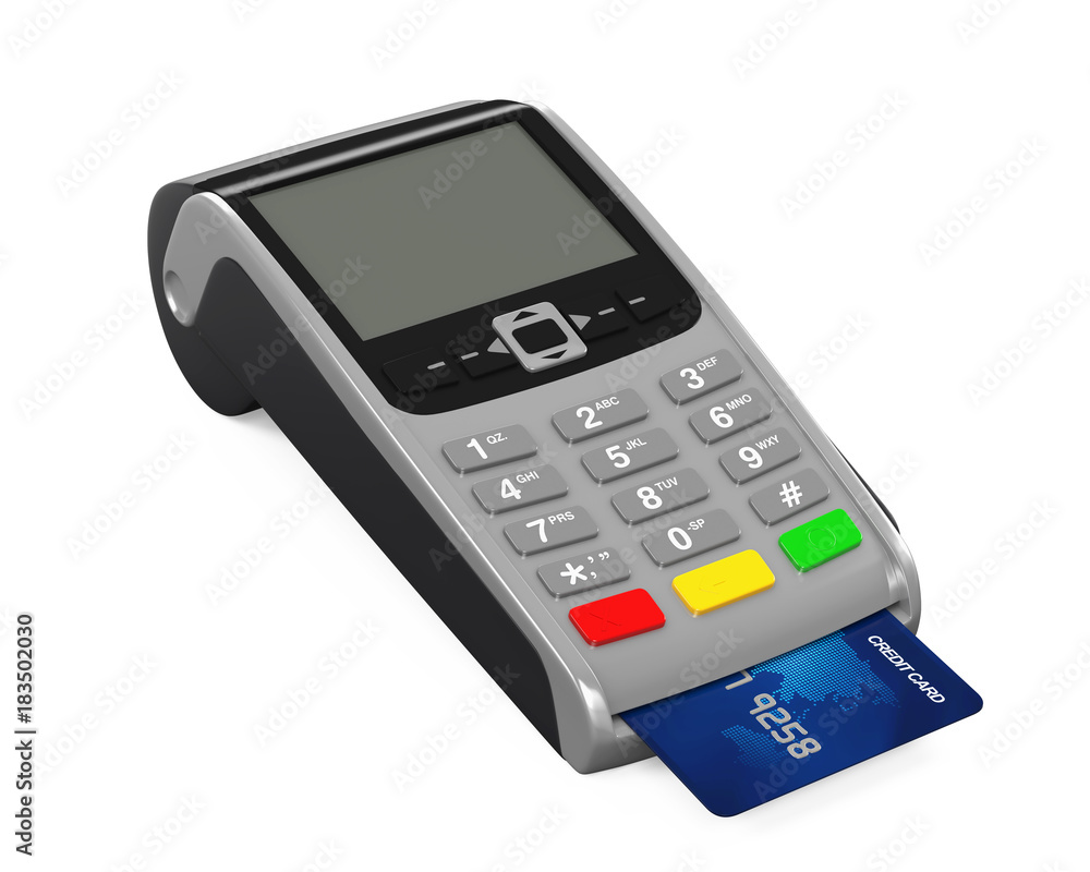 POS Terminal Credit Card Machine Isolated POS Terminal Credit Card Machine Isolated