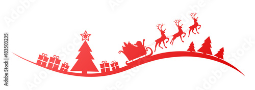 Panoramic Christmas decoration isolated on white background. Vector.