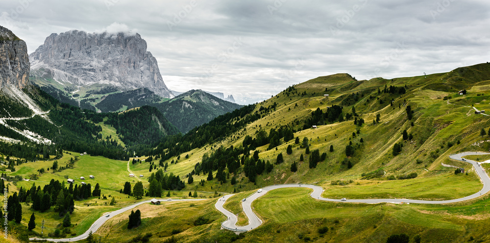 Fototapeta premium Grödner Joch Passo di Gardena 
