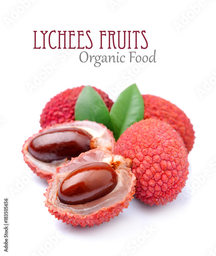 Sweet lychees fruits.