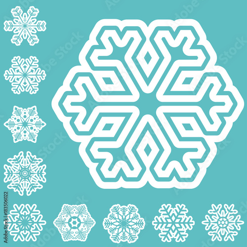 collection christmas snow flakes