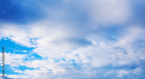 Cloudy blue sky in winter time 