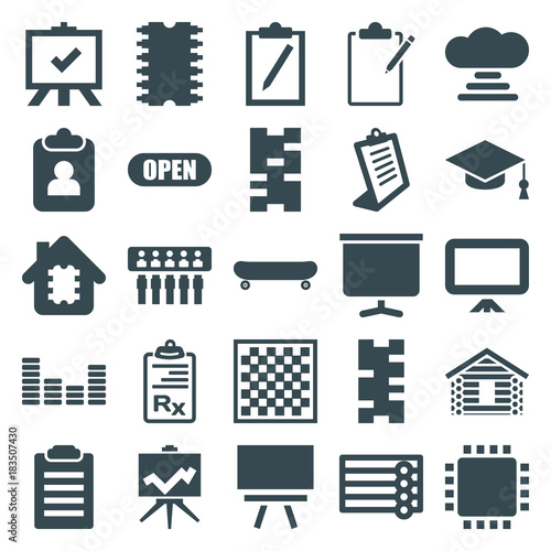 Set of 25 board filled icons