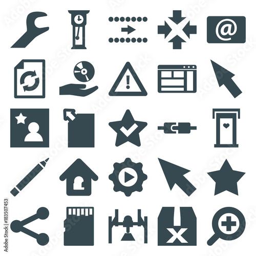 Set of 25 interface filled icons
