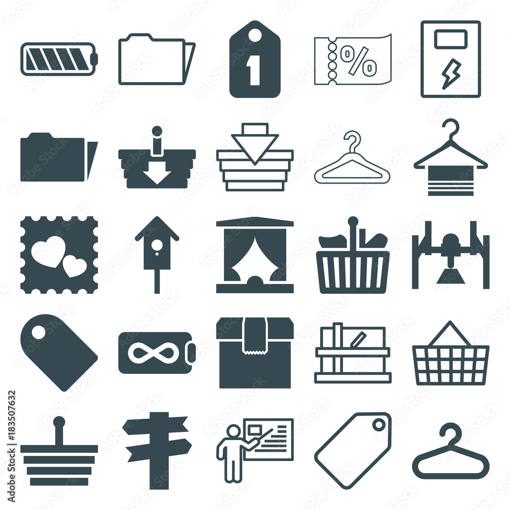 Set of 25 empty filled and outline icons Set of 25 empty filled and outline icons