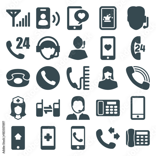 Set of 25 telephone filled icons