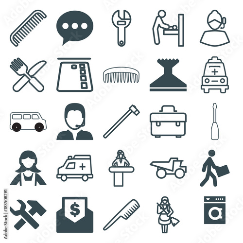 Wallpaper Mural Set of 25 service filled and outline icons Torontodigital.ca