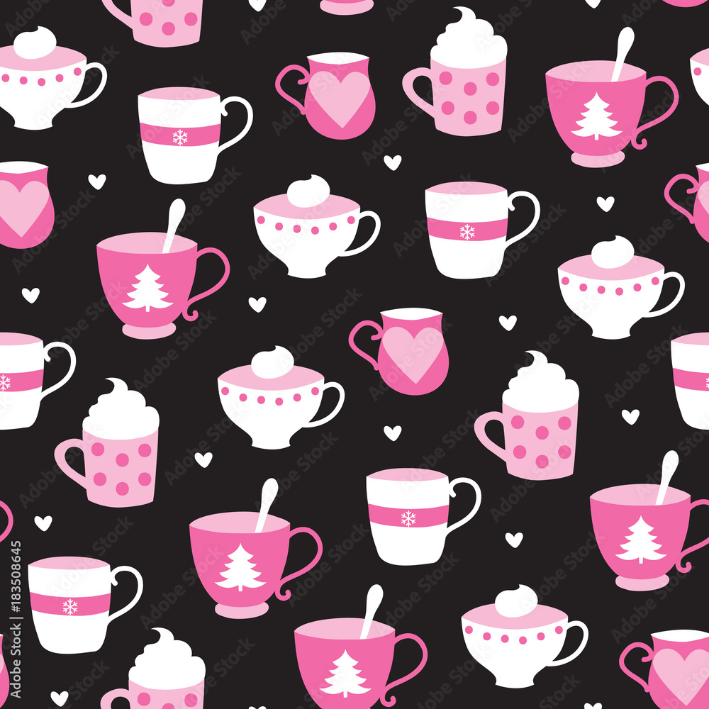seamless cups pattern vector illustration seamless cups pattern vector illustration