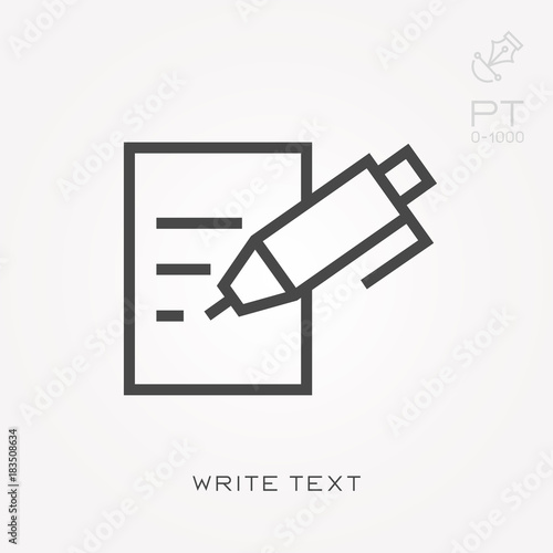 Line icon write text