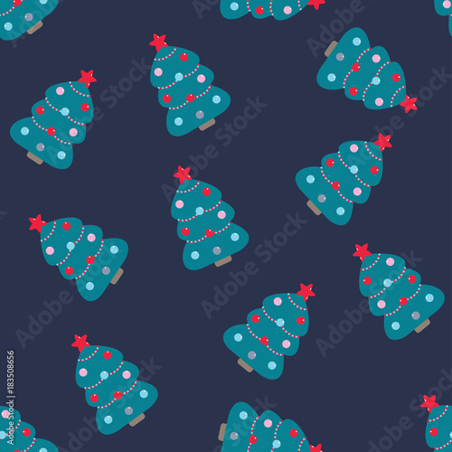 vector seamless pattern of christmas tree