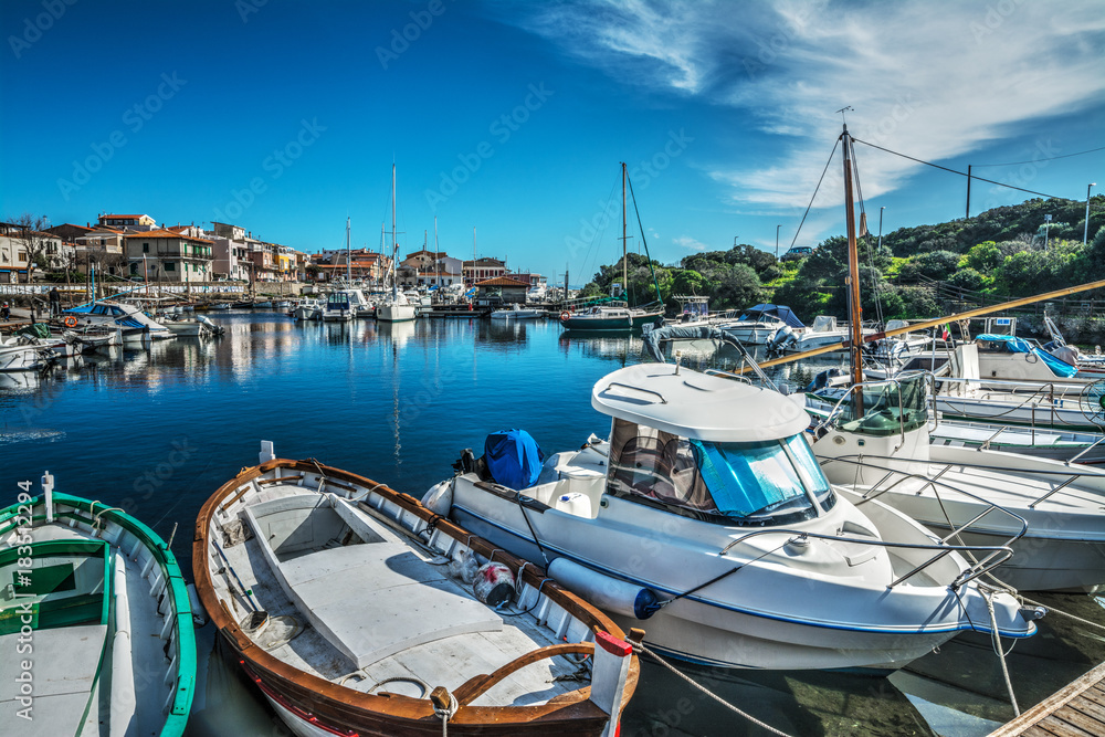Boats in Stintino harbor