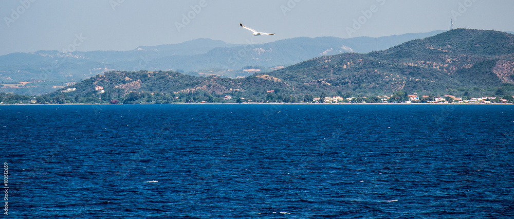 Naklejka premium Volos, Greece, July 25, 2014: ferry port