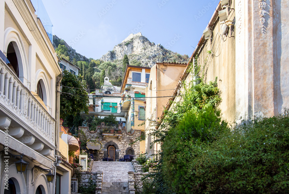 Taormina characteristic corners, Italy