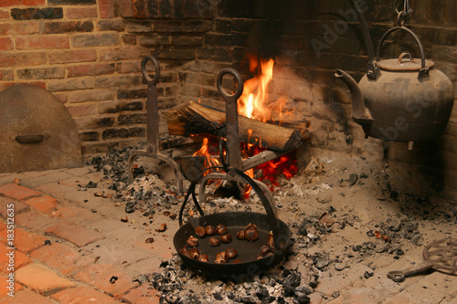 Chestnuts roasting by an open fire